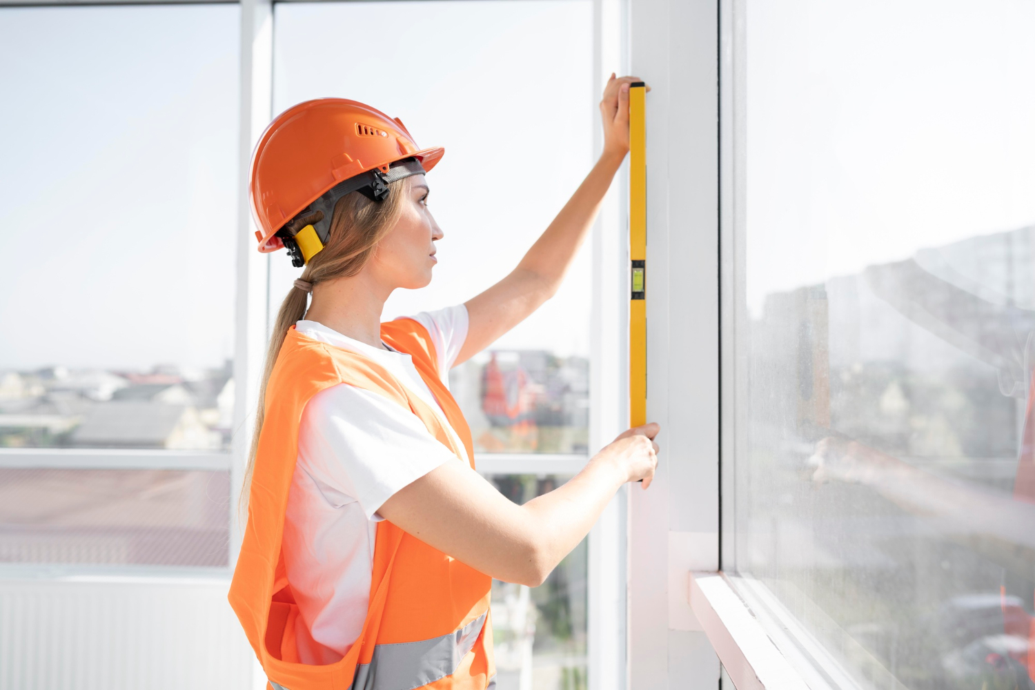 Professional technician installing a new energy-efficient window in Harris County, TX – Tekton Exteriors